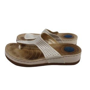 Cliffs Chelsea White and Silver Sandals Women's Size 10M